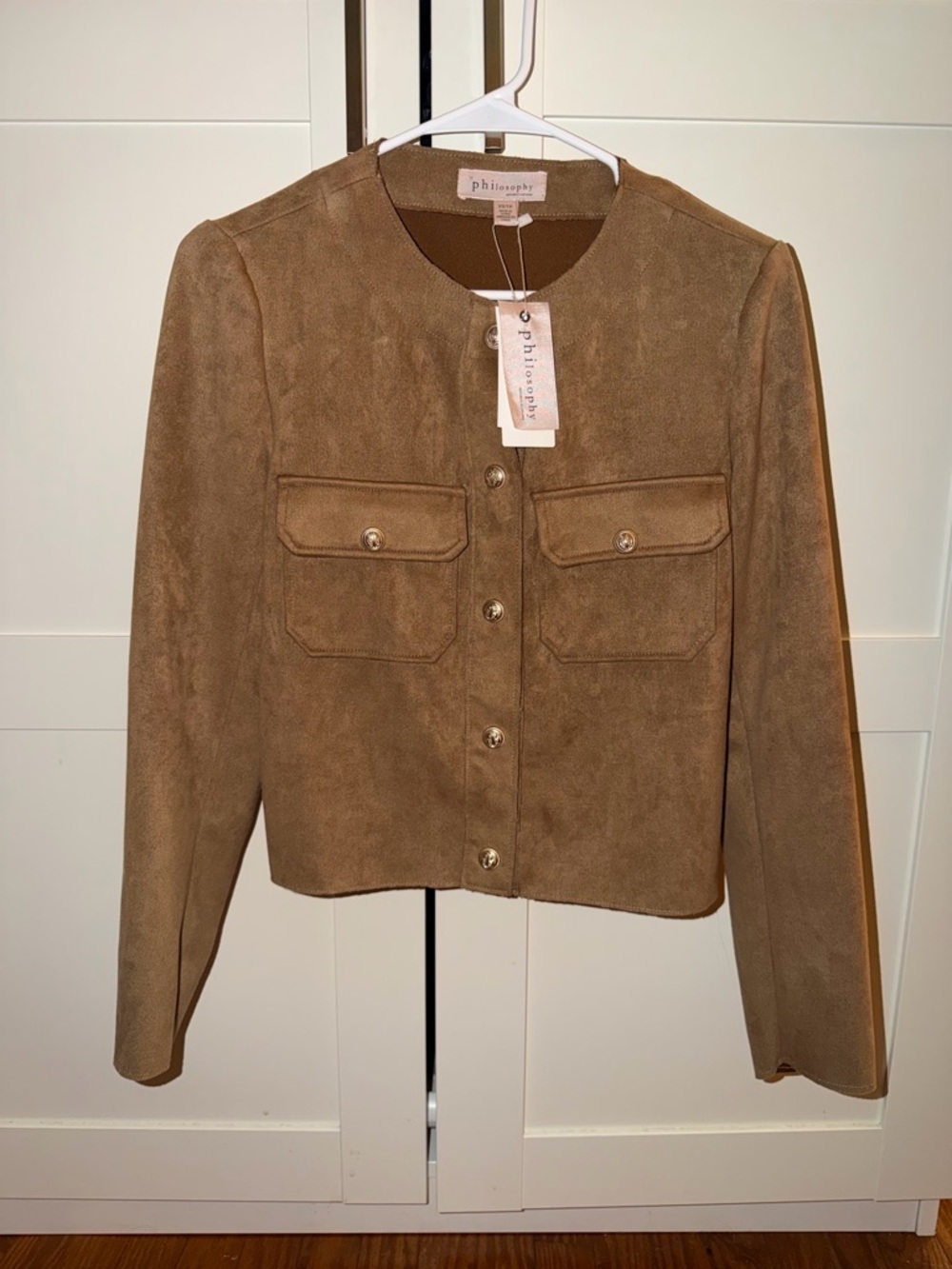 🆕🤎 🐫Philosophy Camel Faux Leather Jacket